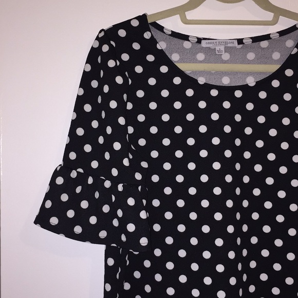 Polka Dot Ruffle Sleeve Shirt - Picture 1 of 4